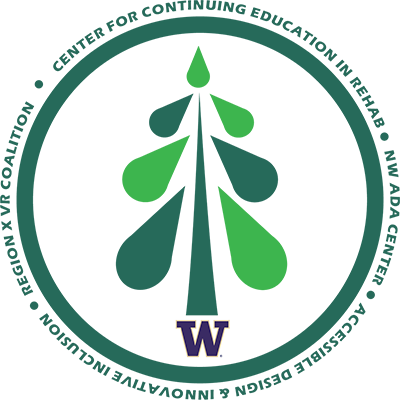 Center for Continuing Education in Rehabilitation logo features a drawing of a green tree inside a a green circle 